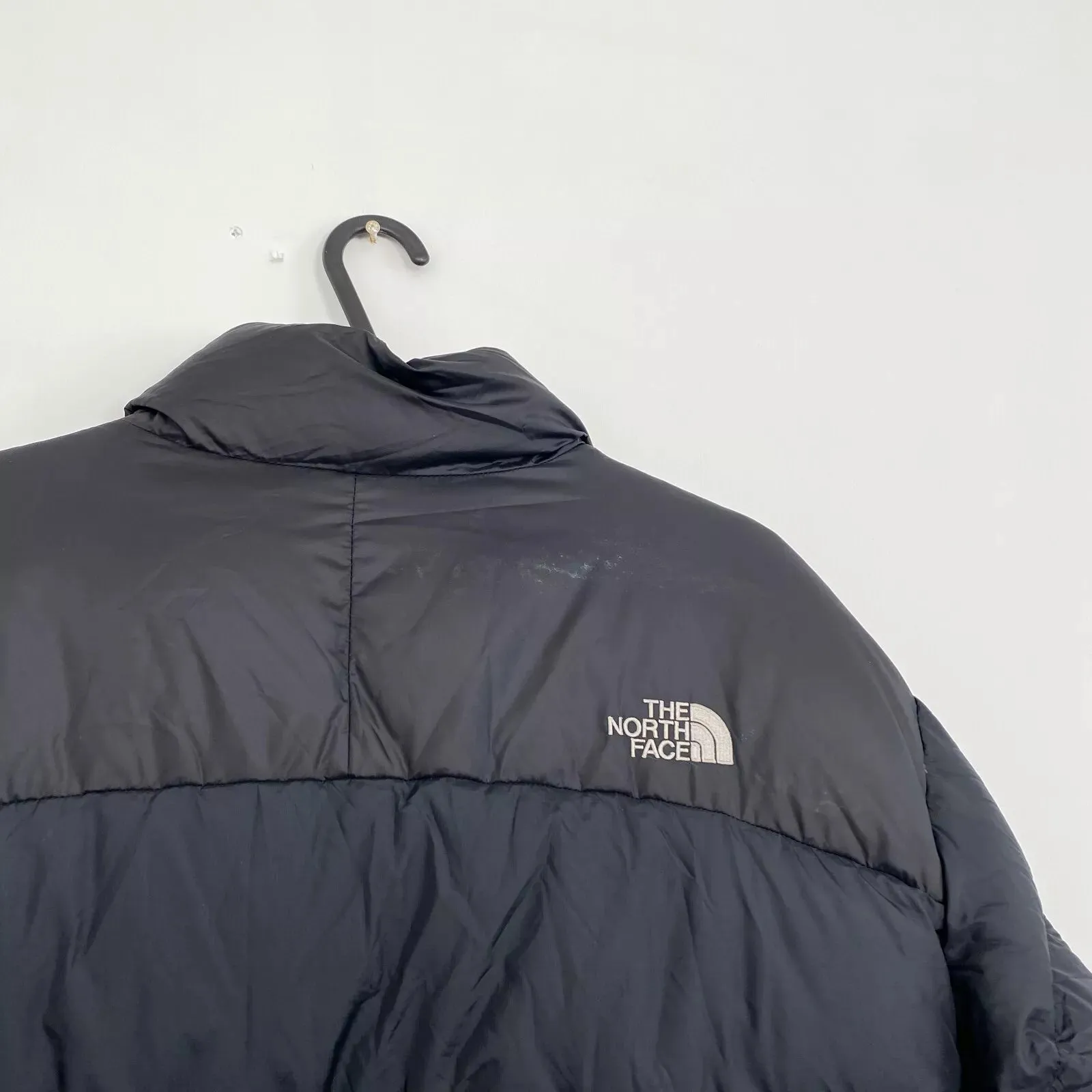 Preowned The North Face Nuptse Mens Down Puffer Jacket 700 Size L Black Genuine TNF Retro