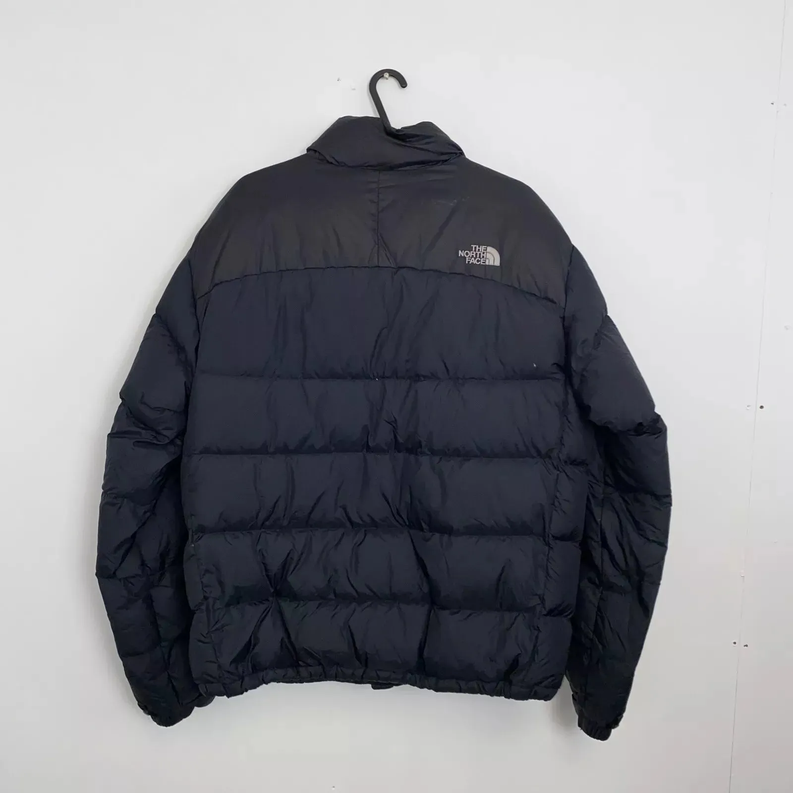 Preowned The North Face Nuptse Mens Down Puffer Jacket 700 Size L Black Genuine TNF Retro