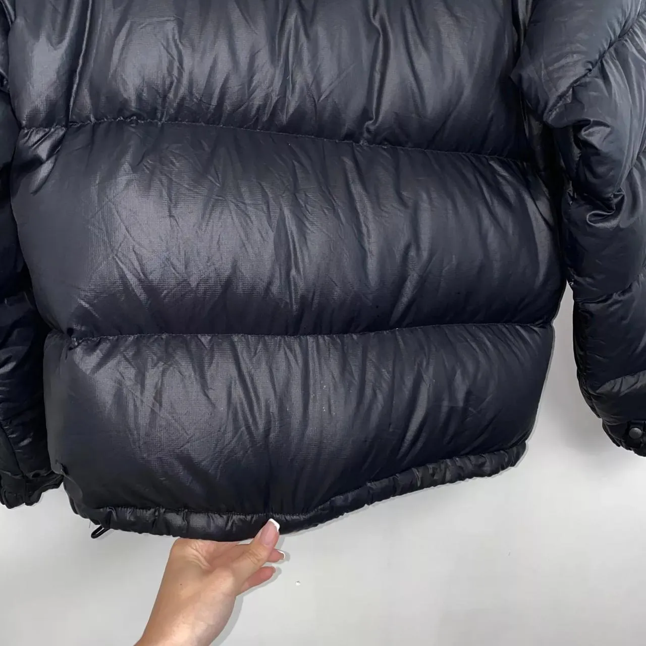 Preowned The North Face Nuptse Mens Down Puffer Jacket 700 Size M Black Genuine TNF Retro