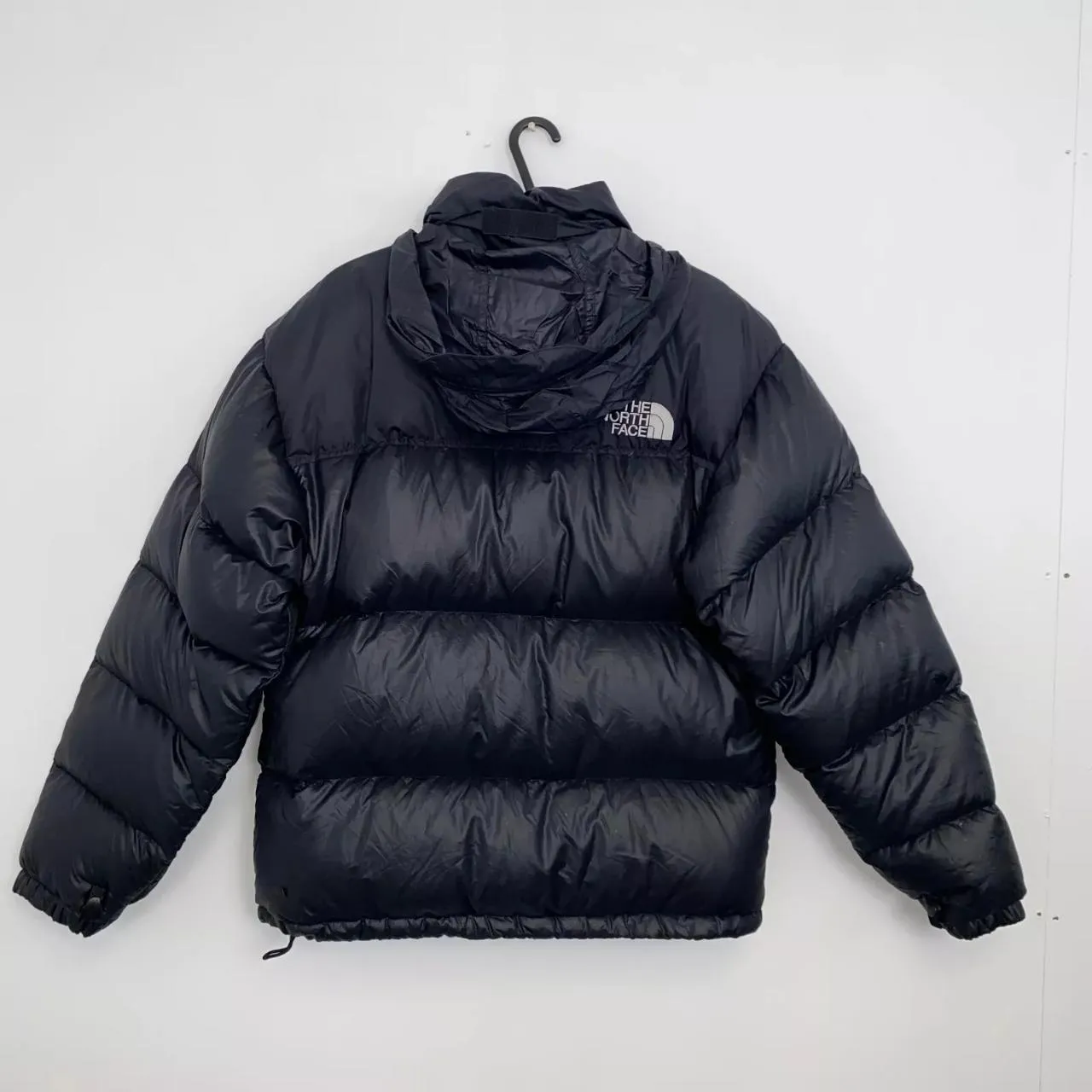 Preowned The North Face Nuptse Mens Down Puffer Jacket 700 Size M Black Genuine TNF Retro