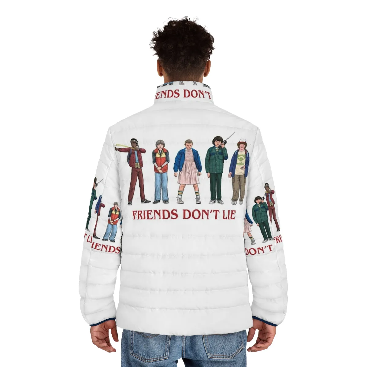 "Friends Don't Lie 2016 Retro Puffer Jacket - Stranger Things Inspired"