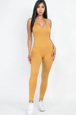 Racer Back Bodycon Jumpsuit - 8 colors - Ships from The USA