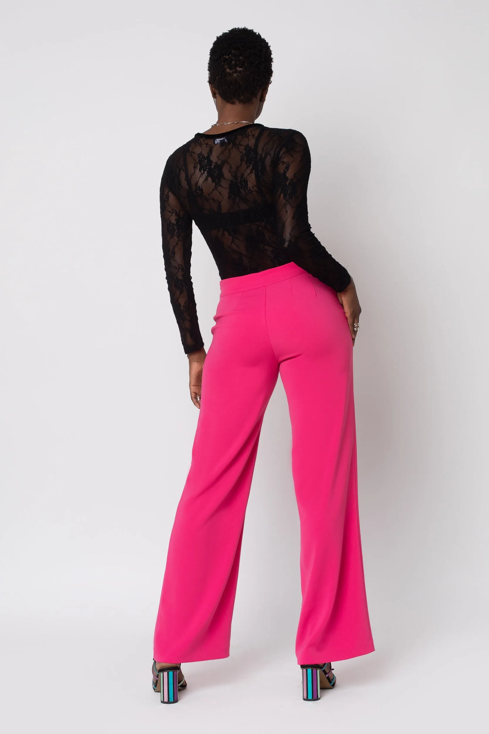 Raspberry Wide Leg Pant