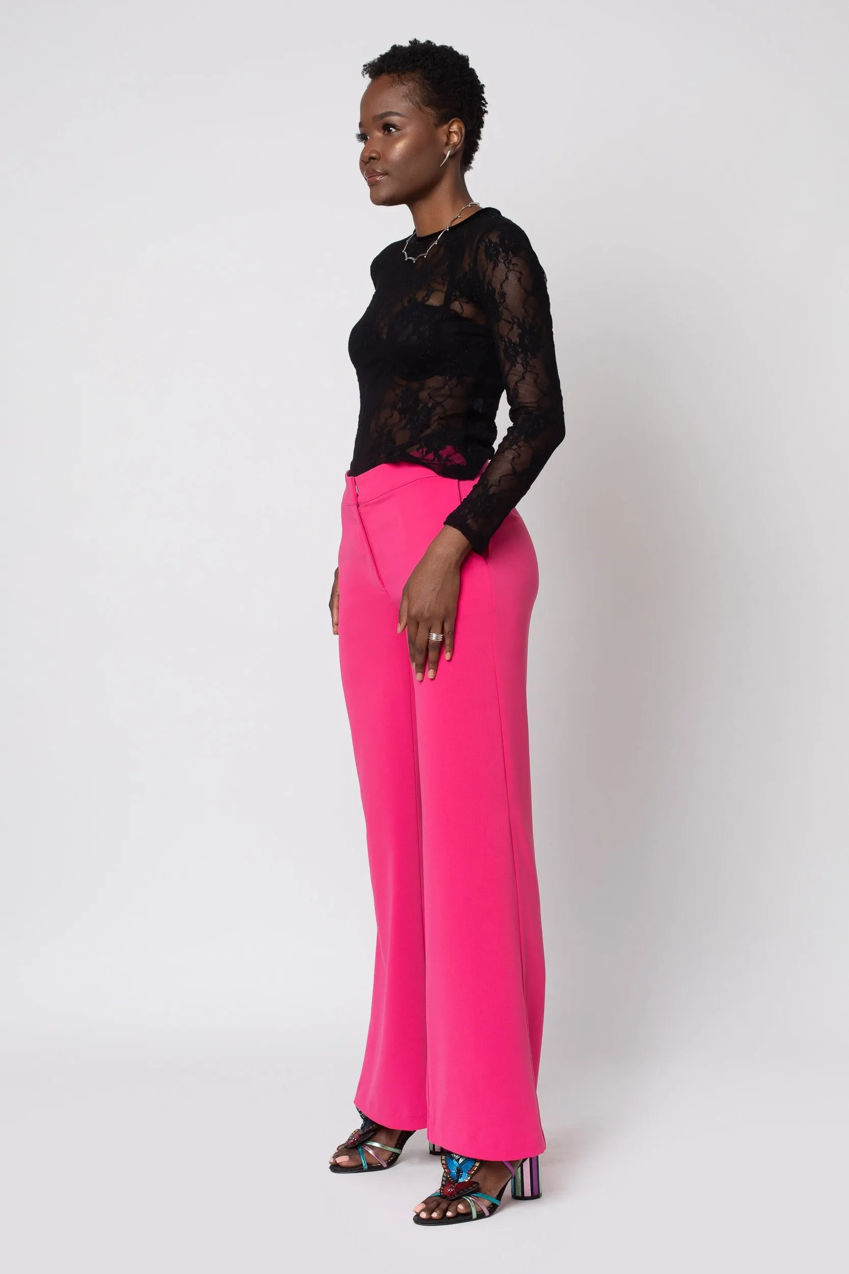 Raspberry Wide Leg Pant