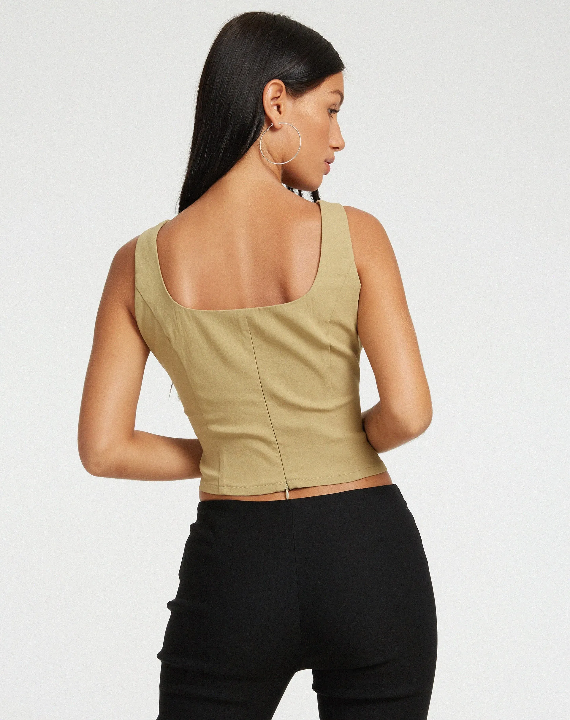 Rayuan Corset Top in Tan