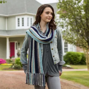 Red Heart Crochet Stylish Stripes Scarf