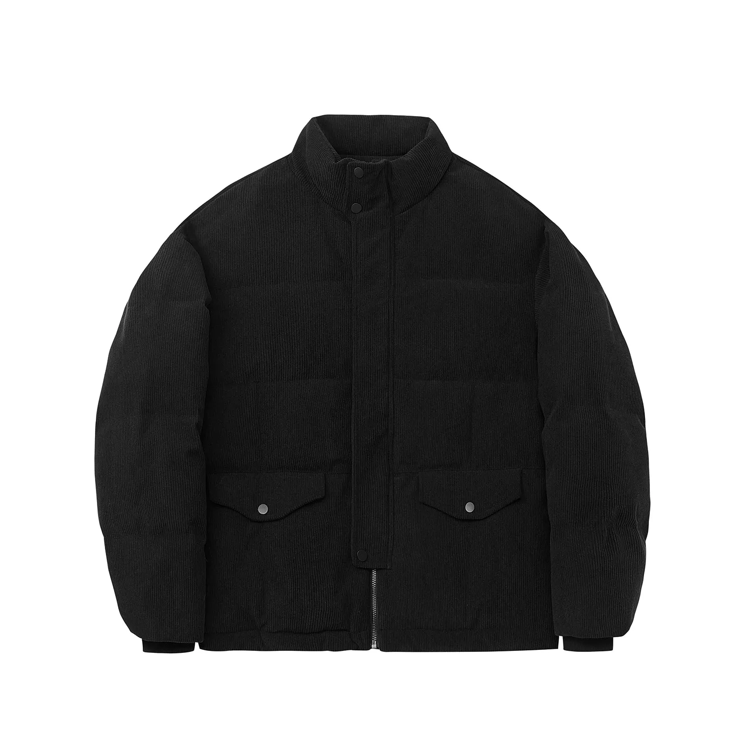 Retro Double-Layer Placket Down Puffer Jacket