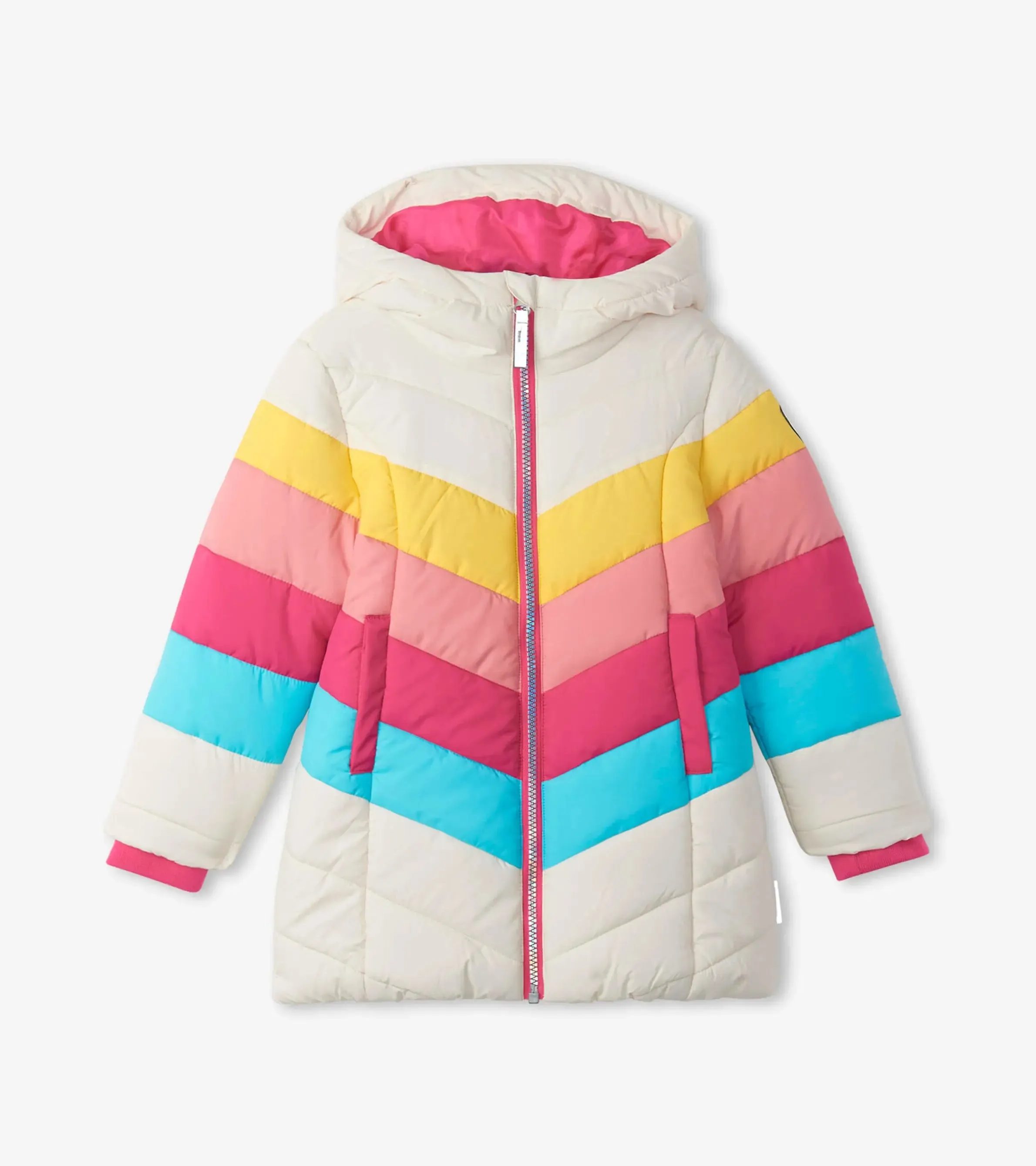 Retro Rainbow Stripes Puffer Jacket | Hatley