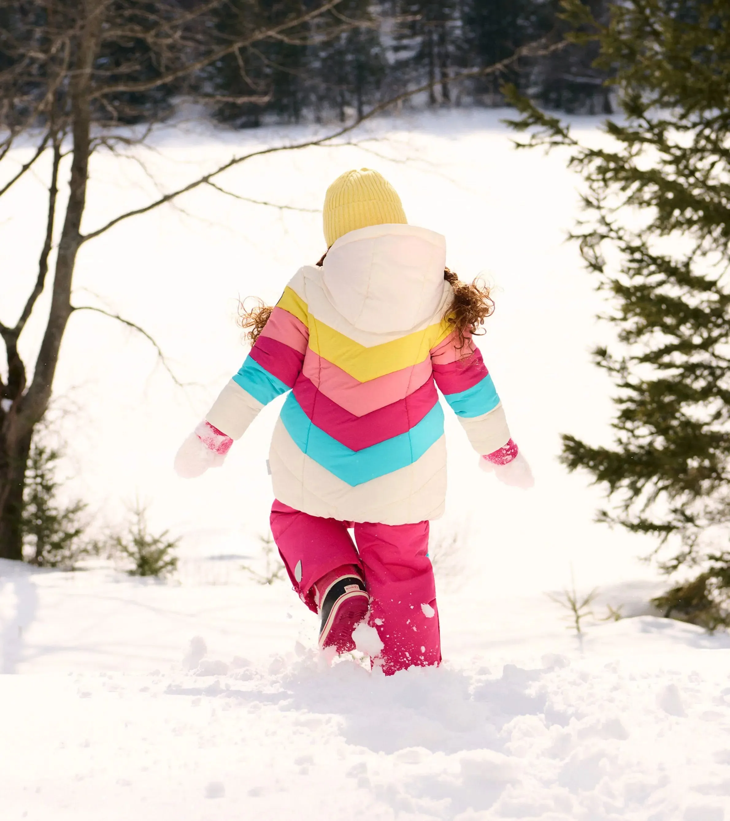 Retro Rainbow Stripes Puffer Jacket | Hatley