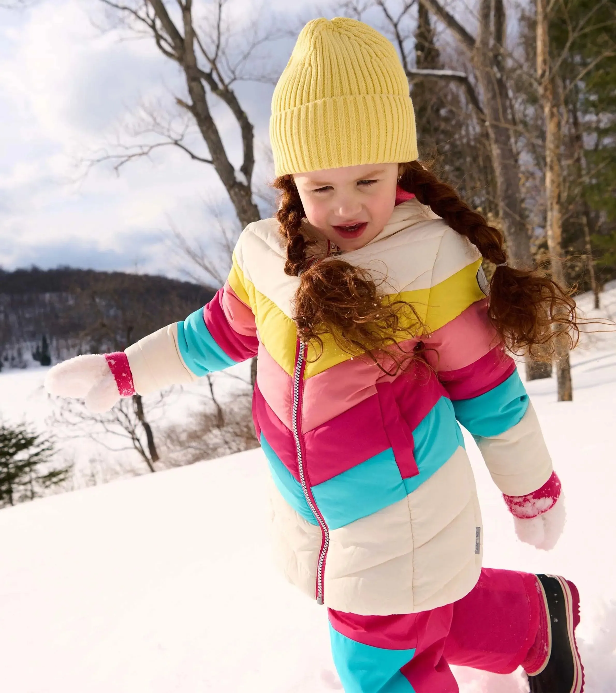 Retro Rainbow Stripes Puffer Jacket | Hatley