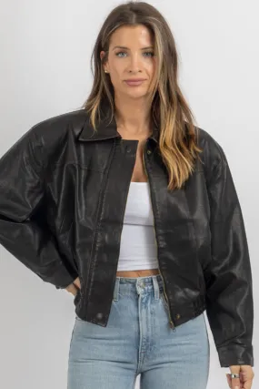 RILEY CHOCOLATE LEATHER JACKET