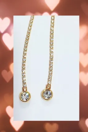 Round Briolette Gold Tennis Necklace Lariat