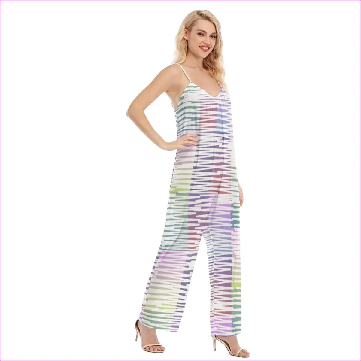 Scribbled Women's & Teen's Loose Cami Jumpsuit