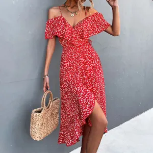 Sexy Summer Vacation Fashion Long Beach Slim Elegant Sun Vintage Dress