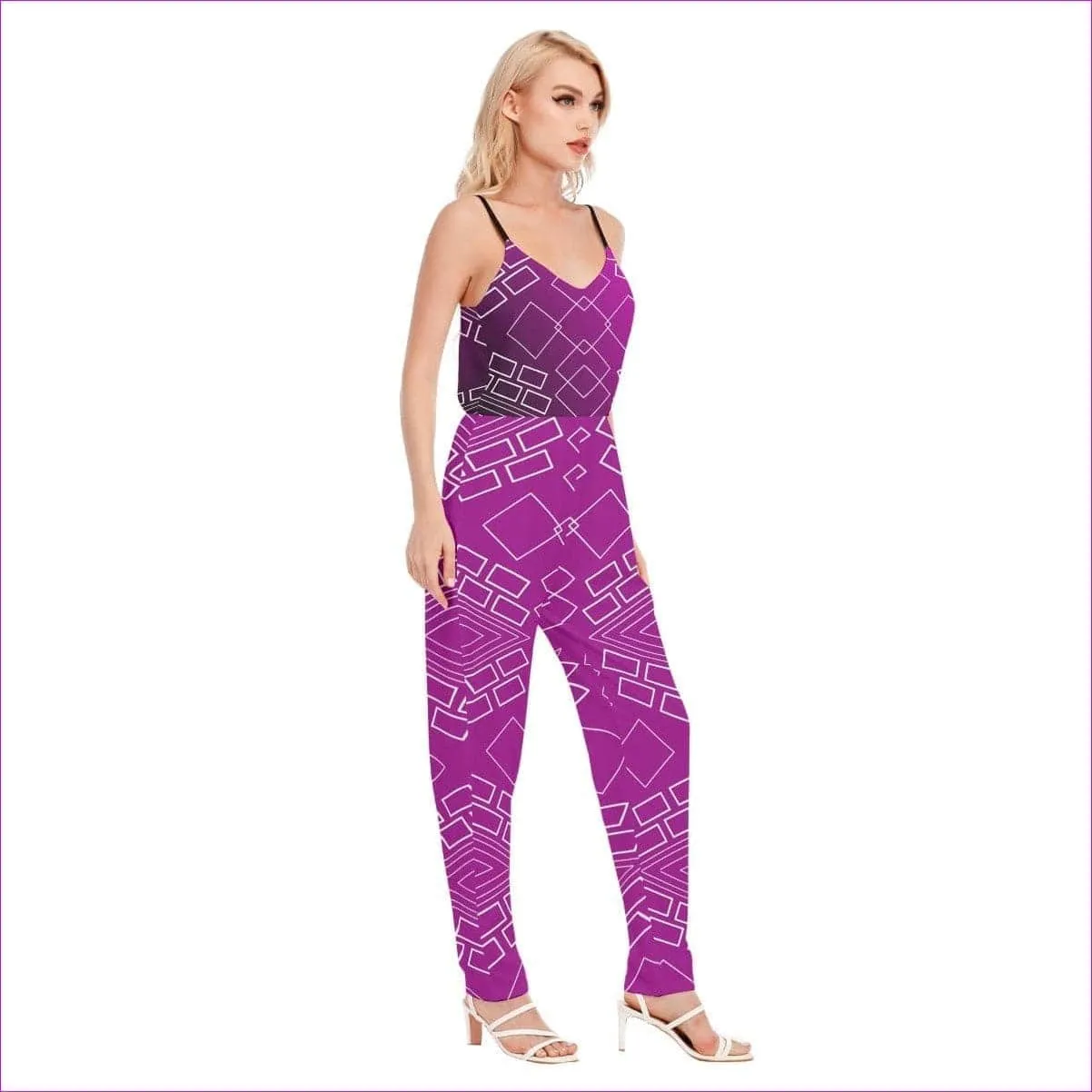 Shaped Out Women's V-neck Cami Jumpsuit