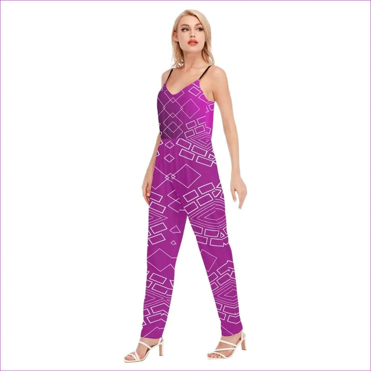 Shaped Out Women's V-neck Cami Jumpsuit