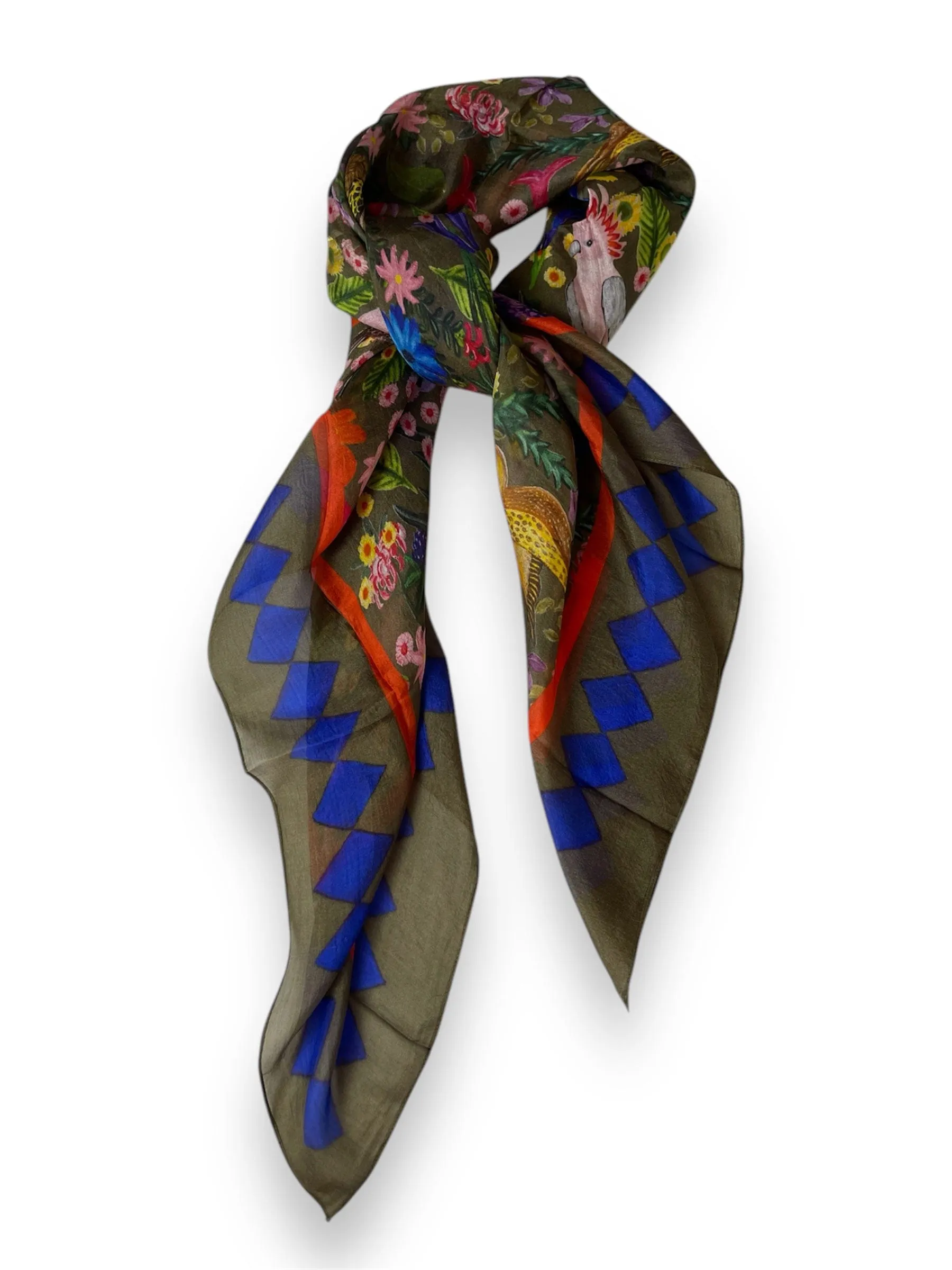 Silk Scarf - Dreamers Garden - Australian Birds