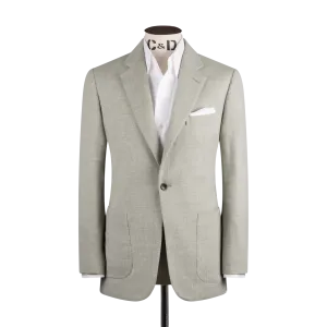 Single Breasted Notch Jacket in Sage Herringbone