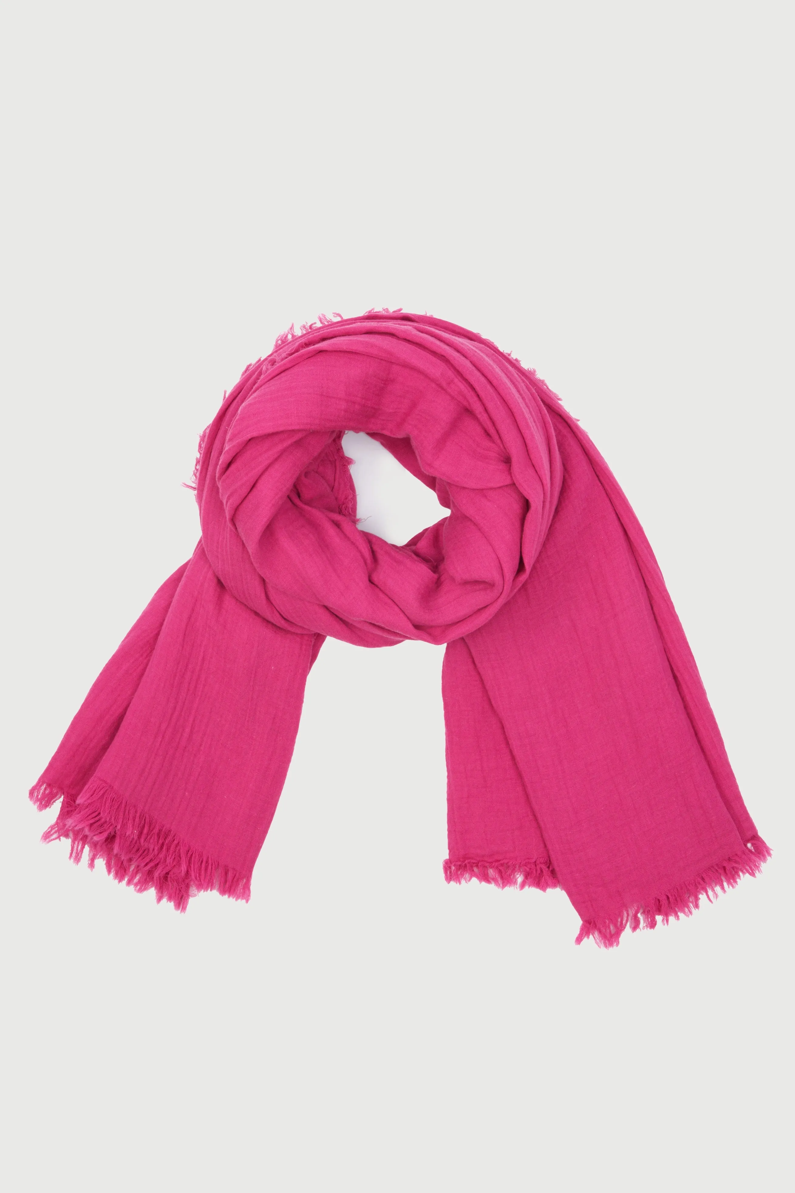 Solid Cotton Fringed Scarf