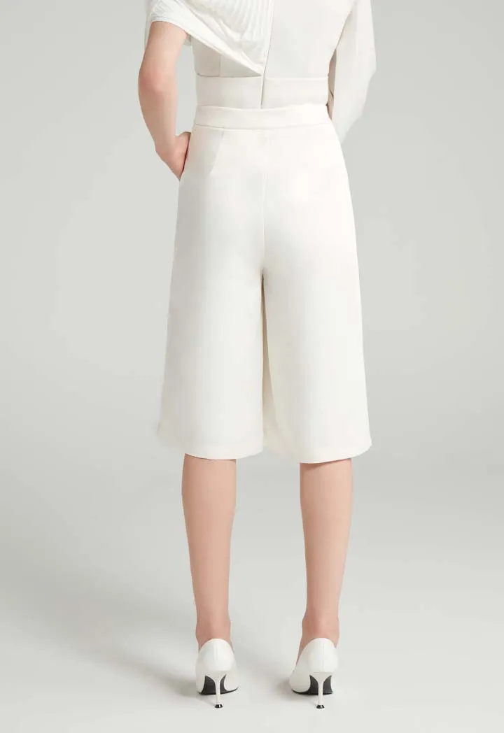 Solid Culottes With Pocket Detail