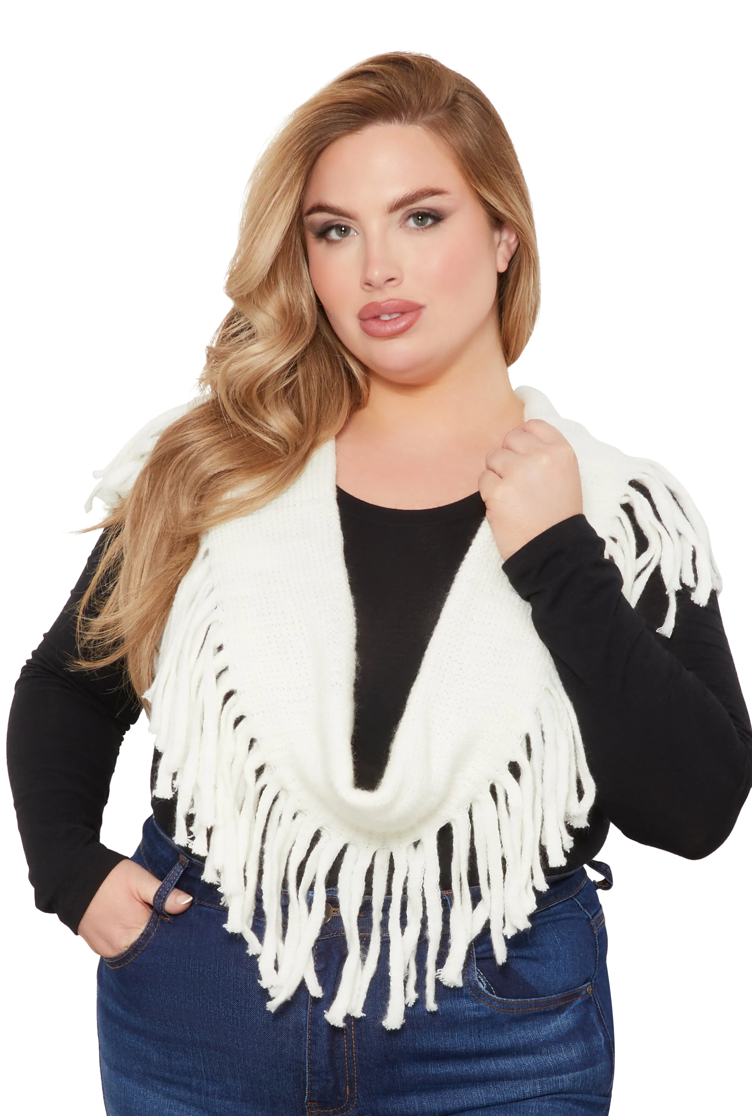 Solid Fringe Infinity Scarf