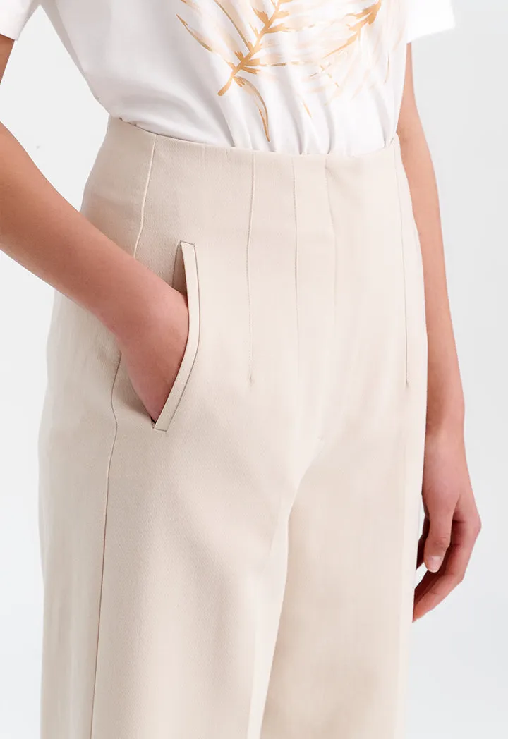 Solid Pleated Culottes