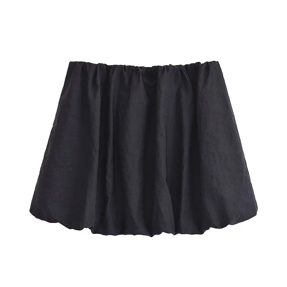 Spring Summer Pleated Bubble Mini Skirt Pumpkin Culottes