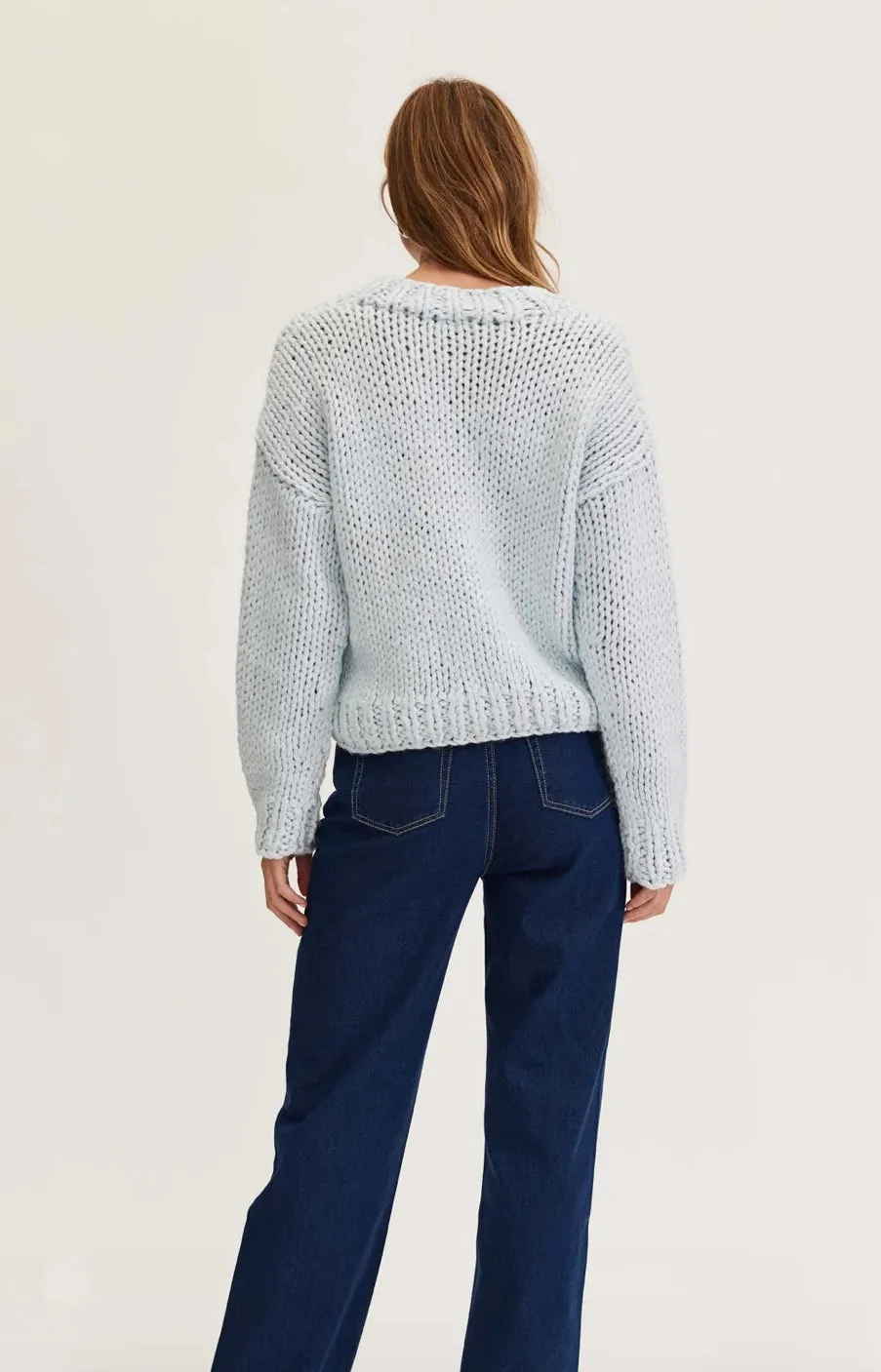 STAPLE THE LABEL Elva Chunky Knit Jumper Pale Blue