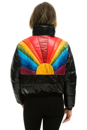 SUNBURST APRES PUFFER JACKET - GLOSSY BLACK