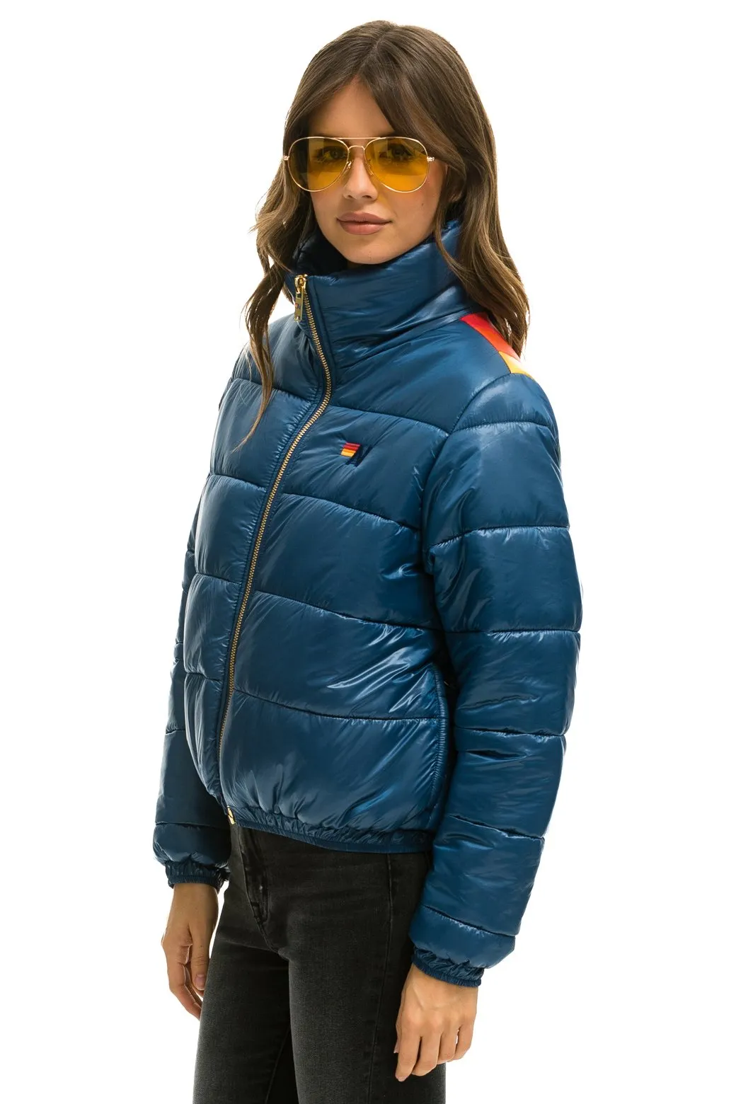 SUNBURST APRES PUFFER JACKET - GLOSSY DEEP BLUE