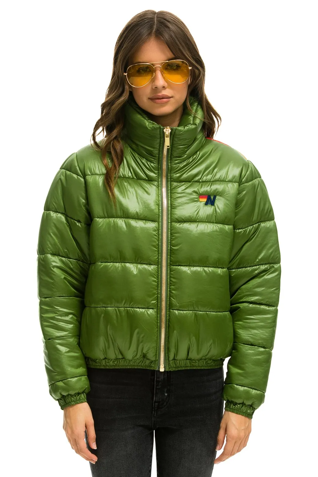 SUNBURST APRES PUFFER JACKET - GLOSSY GARDEN GREEN