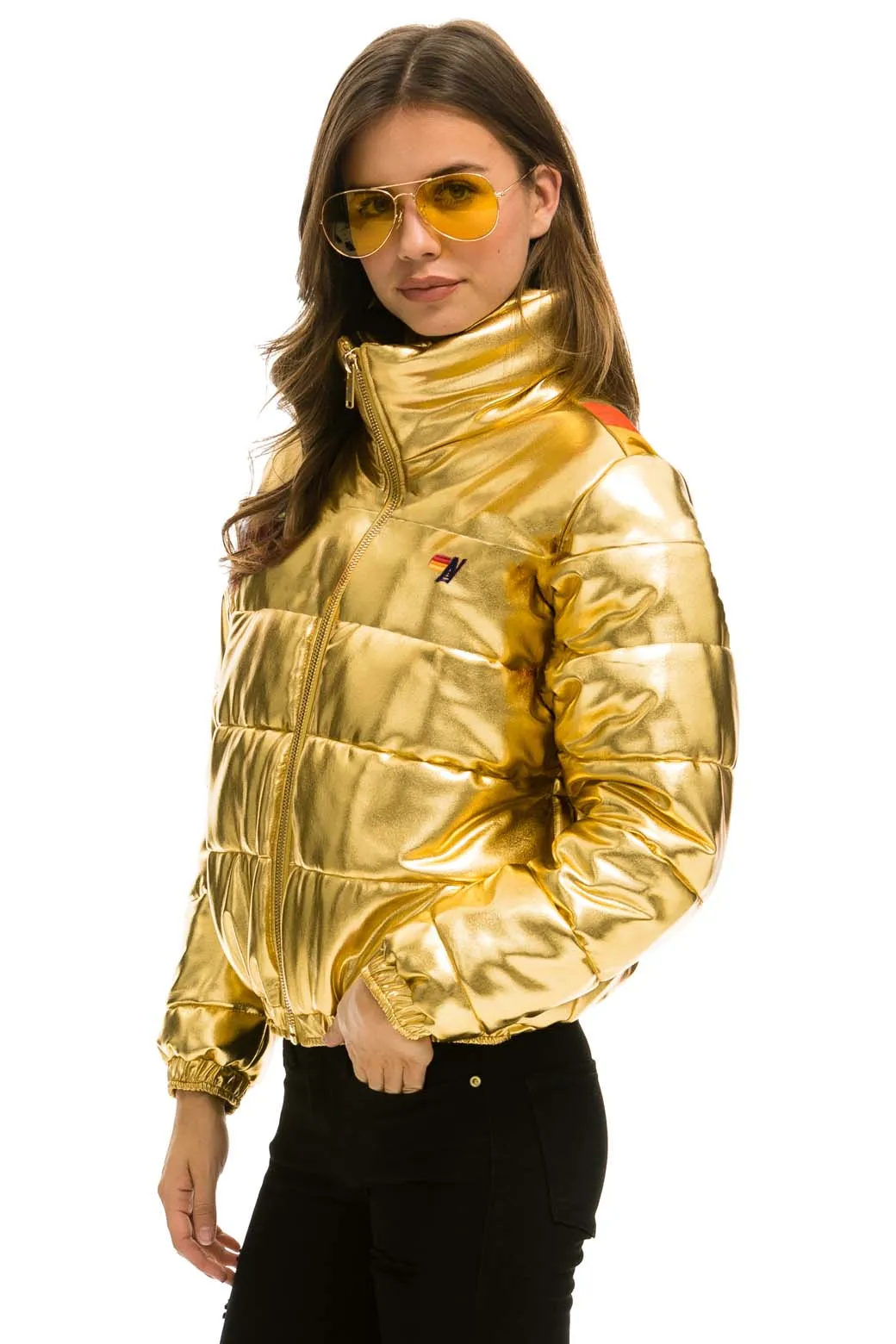 SUNBURST APRES PUFFER JACKET - GLOSSY GOLD