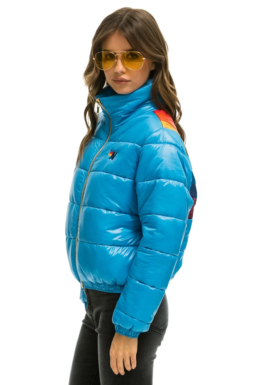 SUNBURST APRES PUFFER JACKET - GLOSSY OCEAN