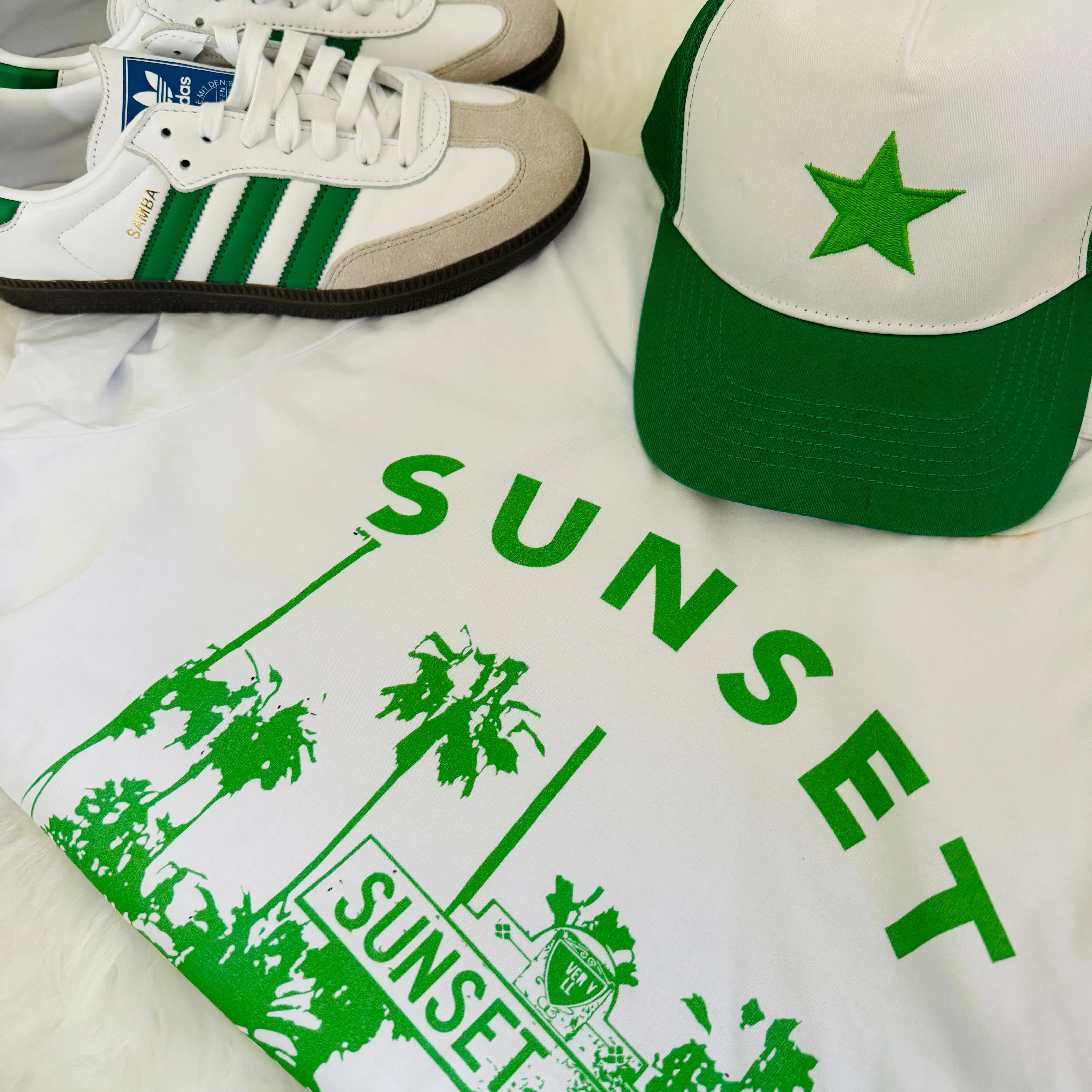 Sunset blvd tee GREEN *boyfriend fit*