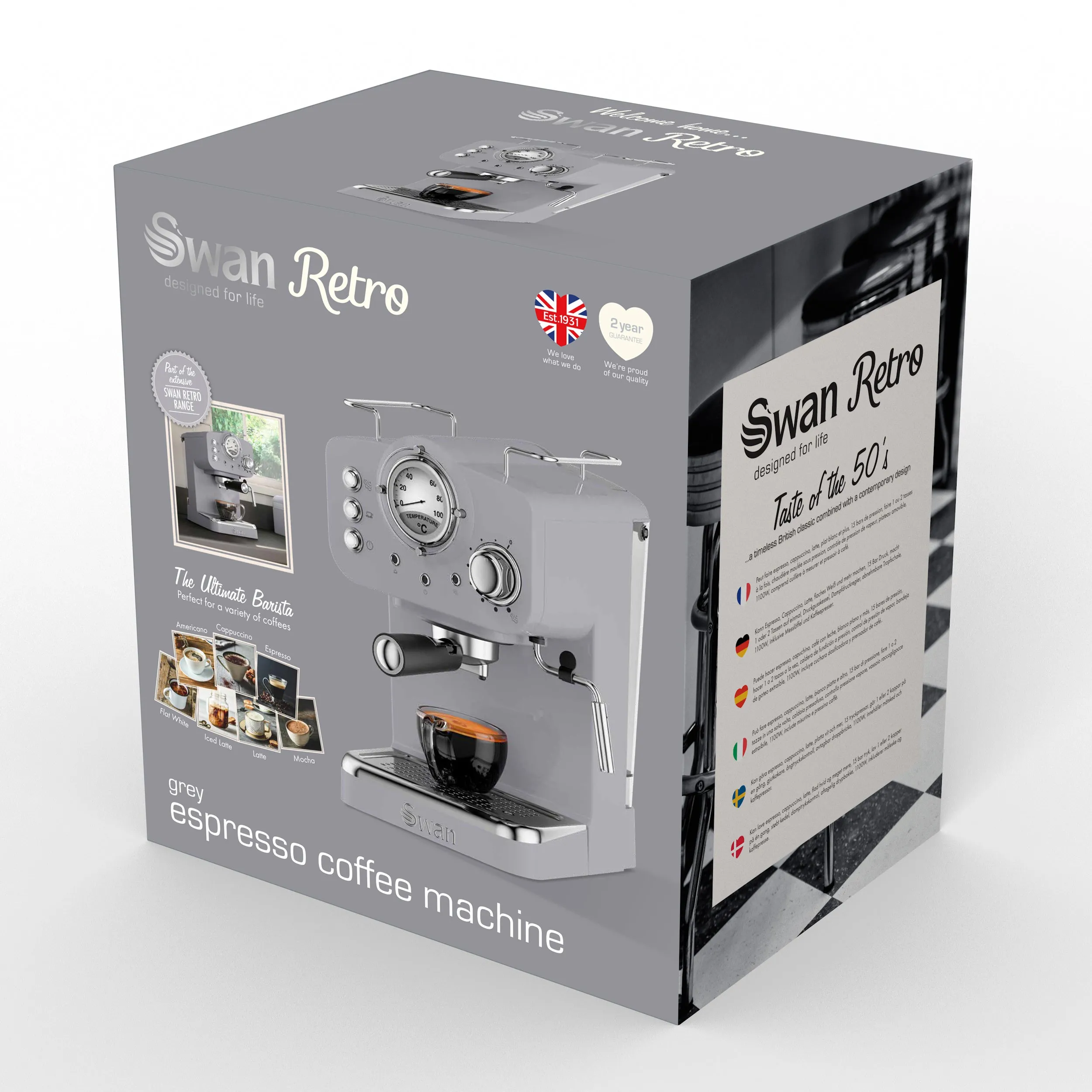 Swan Retro Pump Espresso Coffee Machine