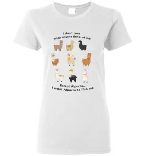 t-shirt: I Want Alpacas to Like Me Gildan Ladies Short-Sleeve