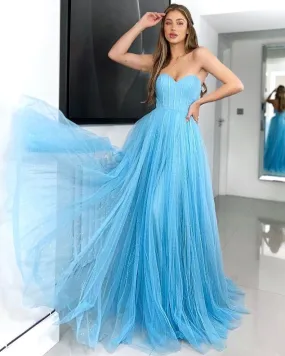 Tasha Tulle Glitter Gown - Maya Blue [HIRE]