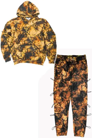 TEEK - MENS TYE DYE DRAWSTRINGS HOODIE AND SWEAT SET