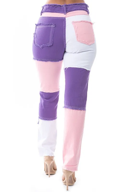 TEEK - PINK PURPLE DENIM JEANS