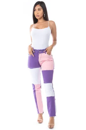 TEEK - PINK PURPLE DENIM JEANS