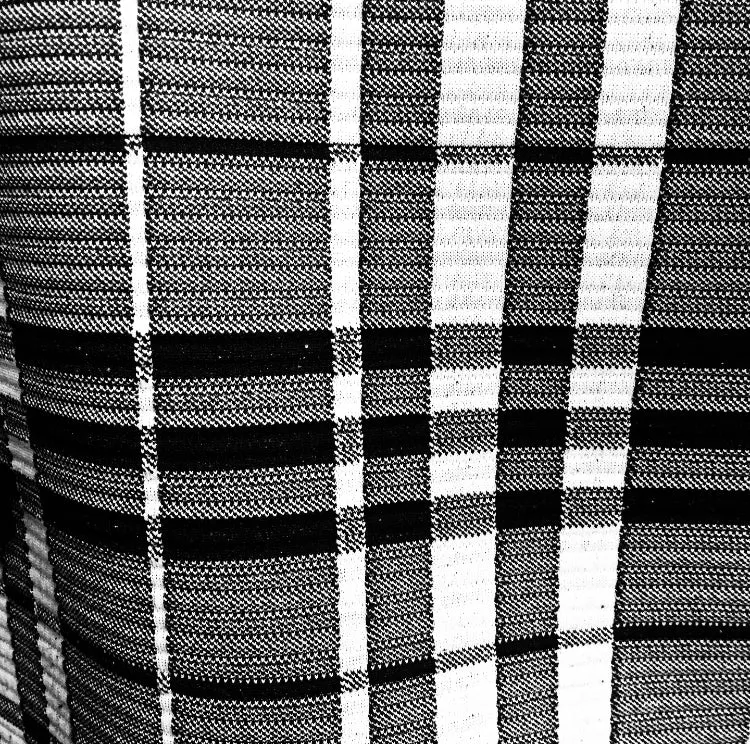 Tempted Top - Black and white stretch plaid