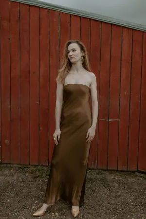 The Genevieve Column Dress - Bronze