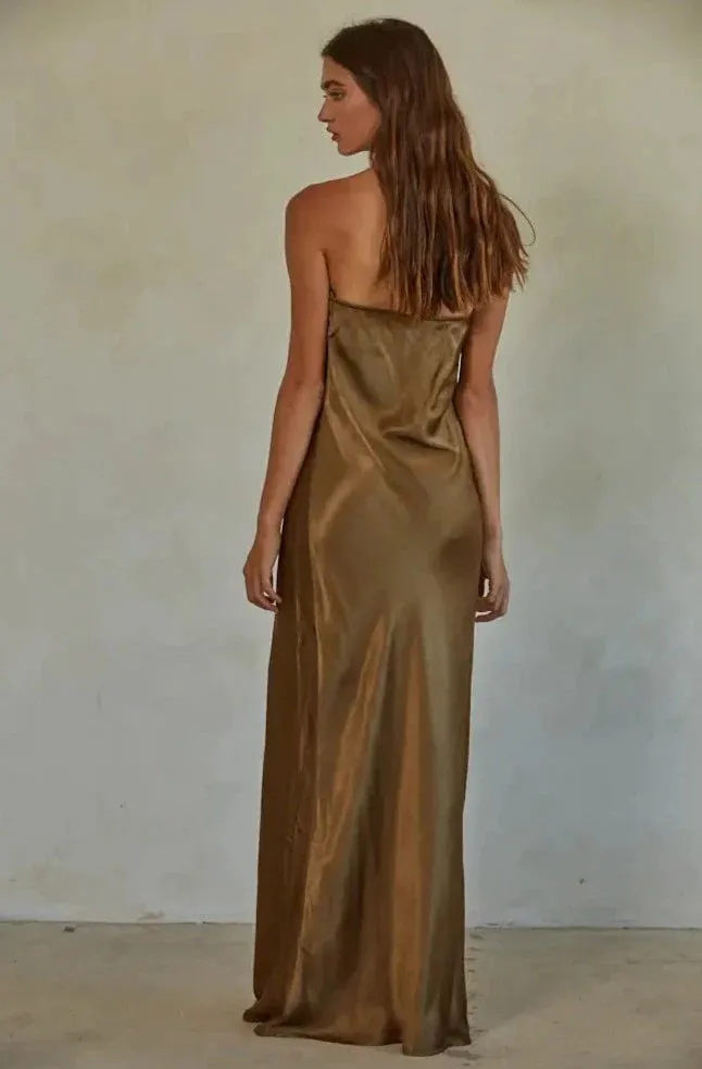 The Genevieve Column Dress - Bronze