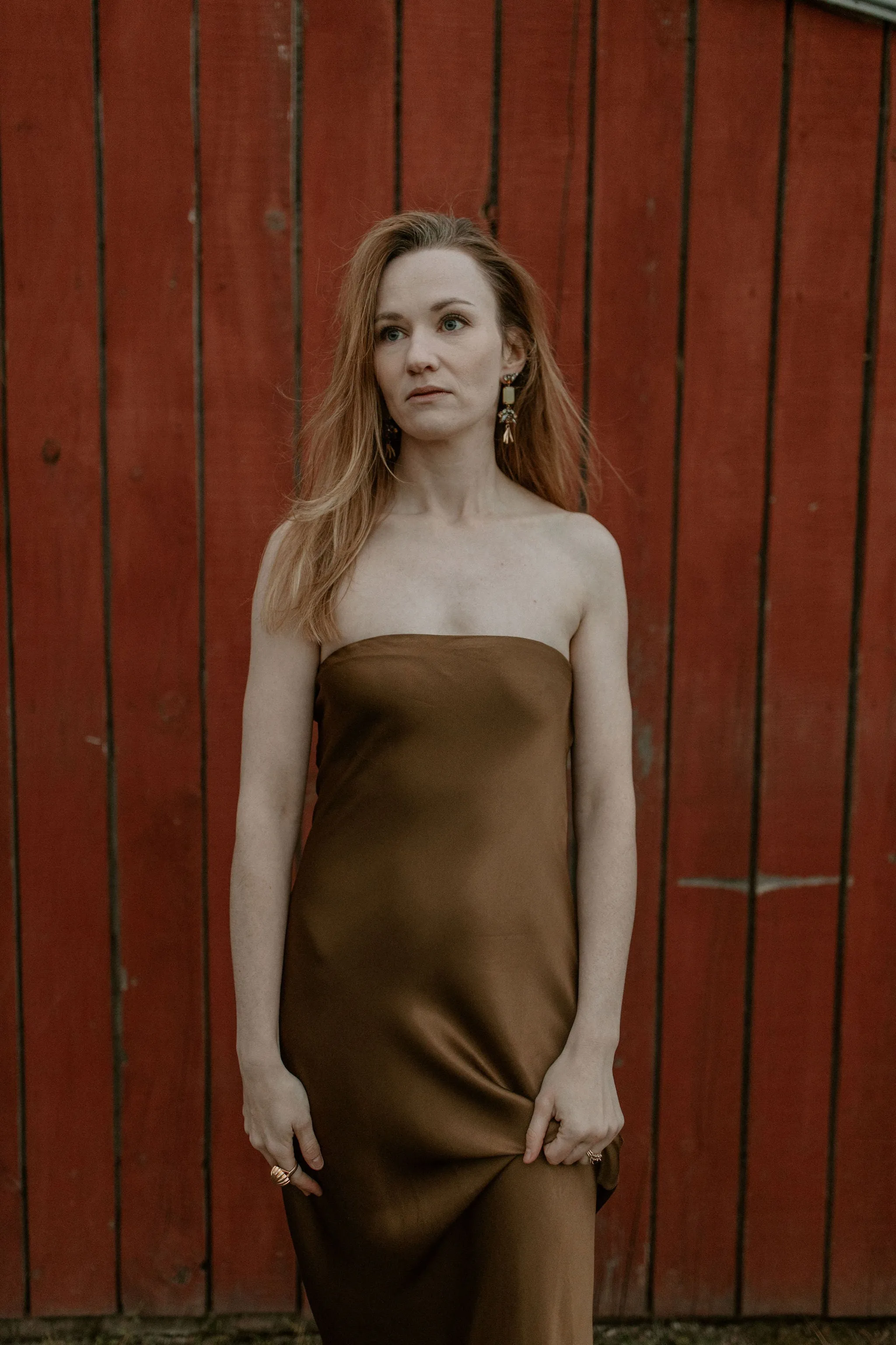 The Genevieve Column Dress - Bronze