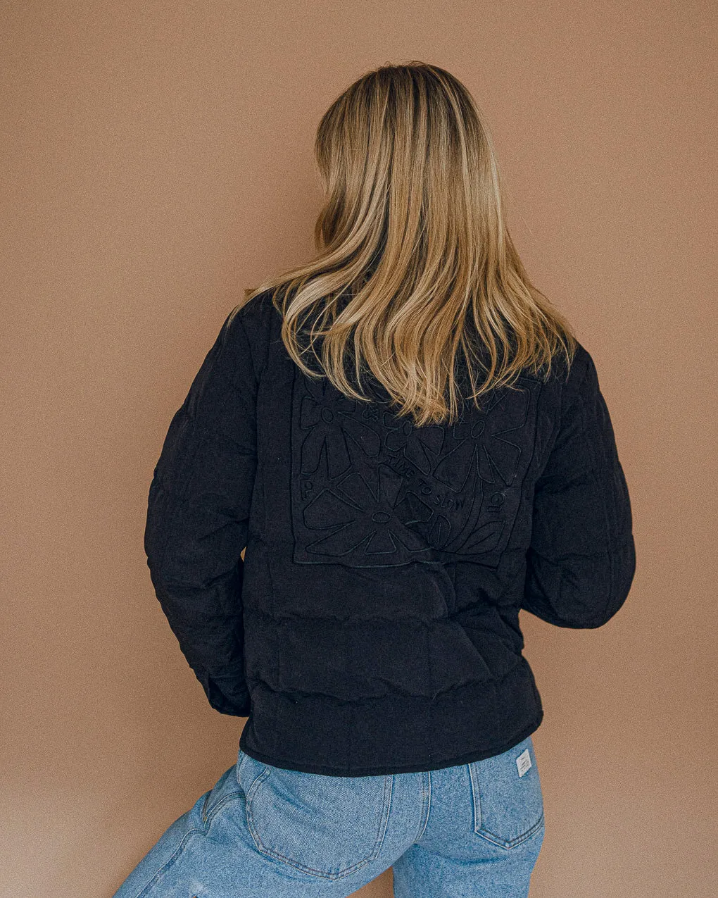 Time To Slow Quilted Jacket - Washed Black