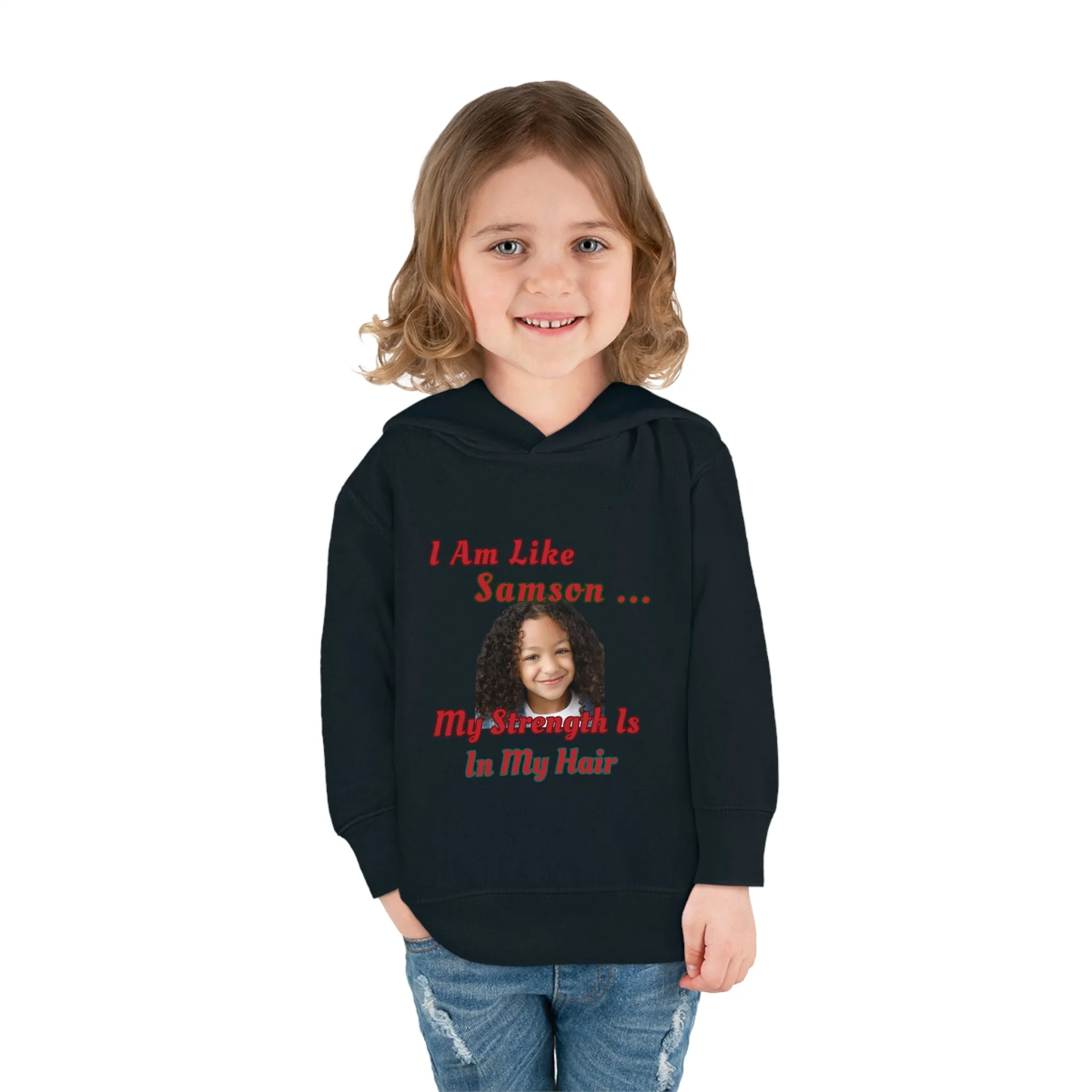 Toddler Fleece Hoodie - Samson Strength Hair Design