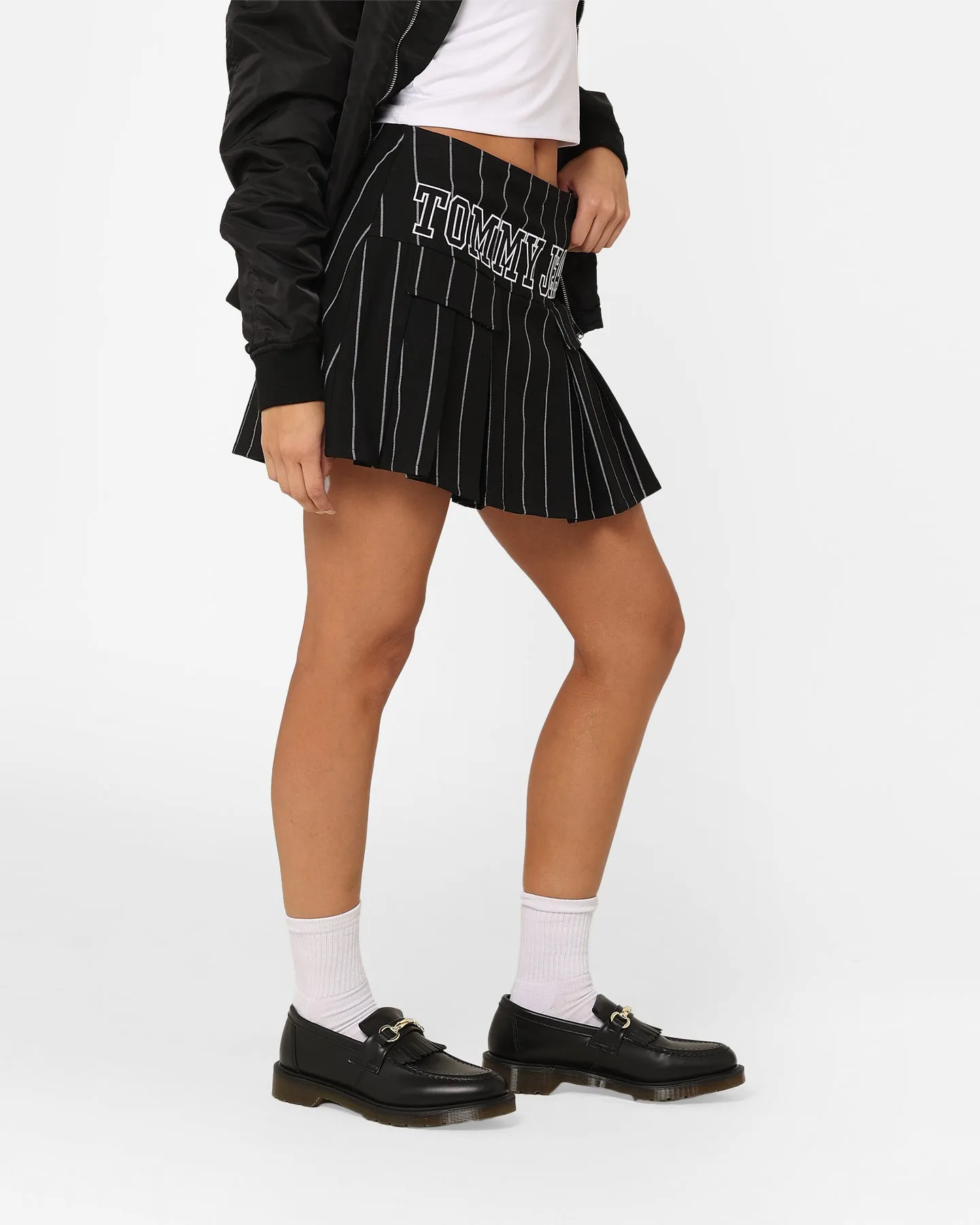 Tommy Jeans Women's Pinstripe Super Mini Skirt Pinstripe Print