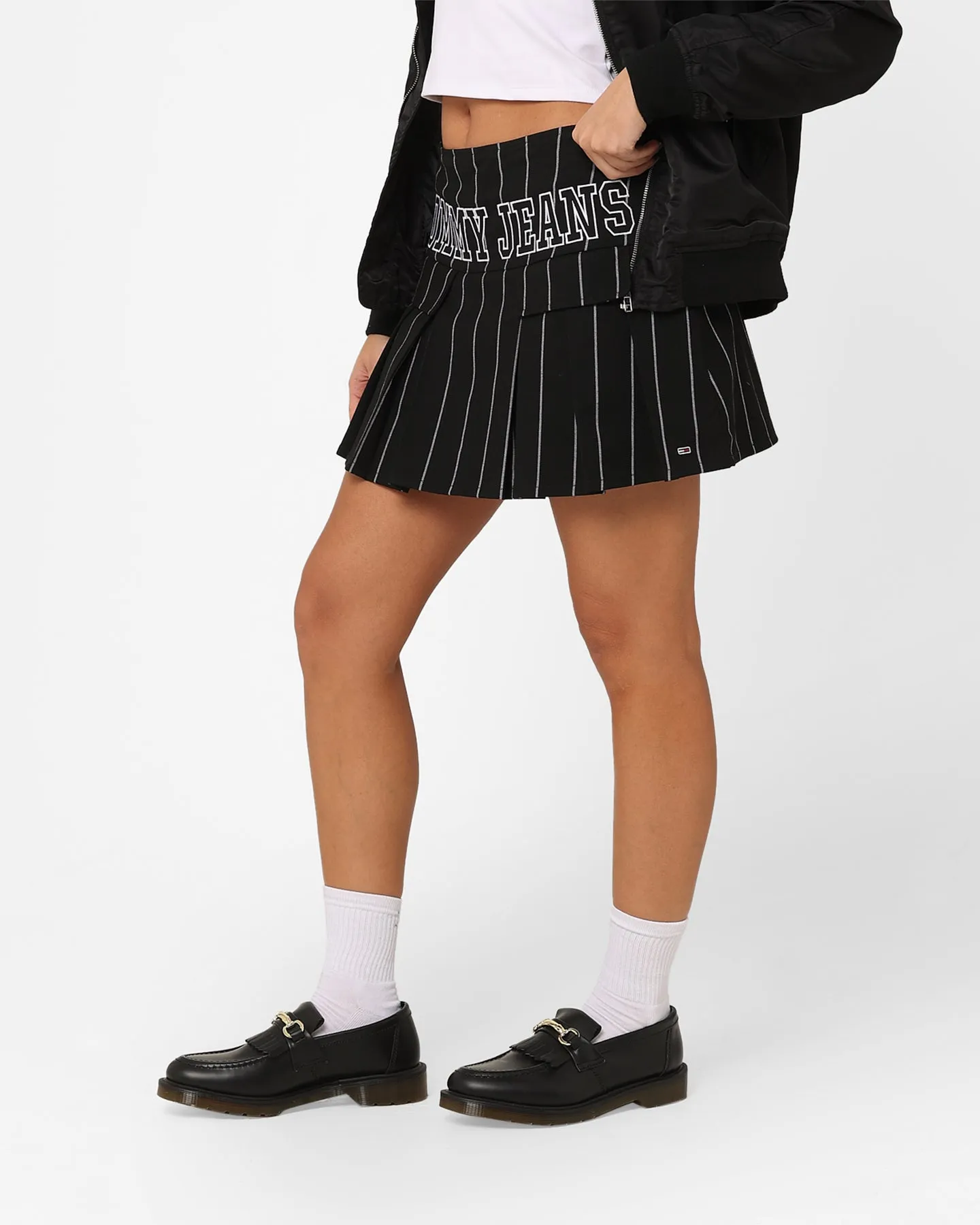 Tommy Jeans Women's Pinstripe Super Mini Skirt Pinstripe Print