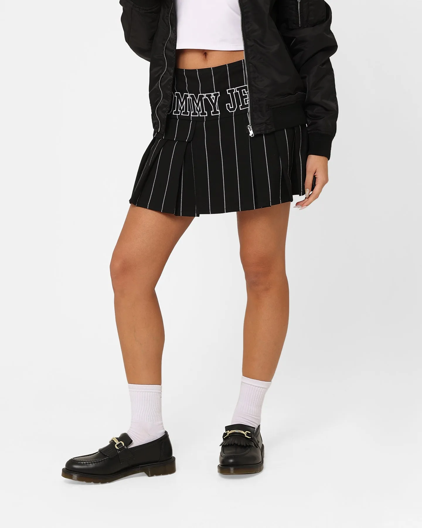 Tommy Jeans Women's Pinstripe Super Mini Skirt Pinstripe Print