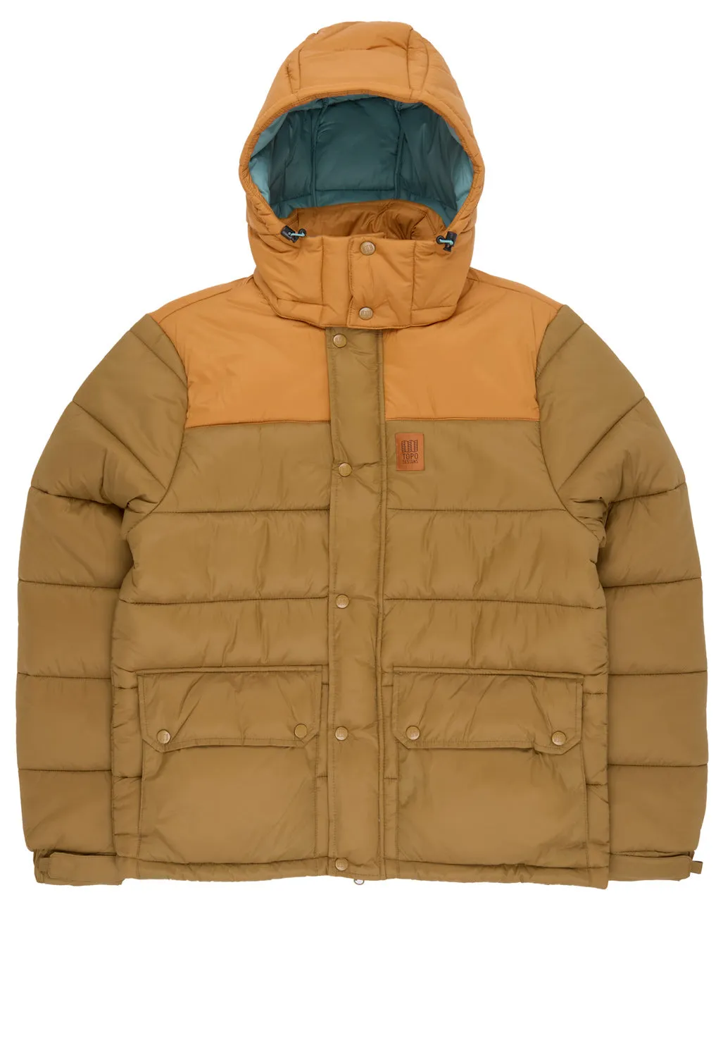 Topo Designs Men's Retro Ridge Puffer Jacket - Dark Khaki / Spice